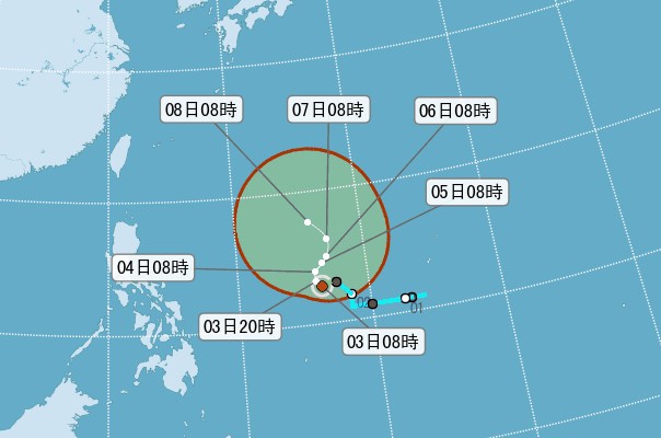 2016年第23號颱風米雷正式形成，目前為輕颱。（圖片來源／中央氣象局）