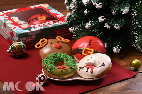 Krispy Kreme與美國同步推出應景的聖誕節限量外盒。(圖片提供／Krispy Kreme)