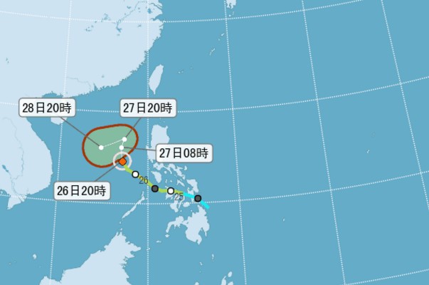 2016年第25號颱風蝎虎。(圖片來源／中央氣象局)
