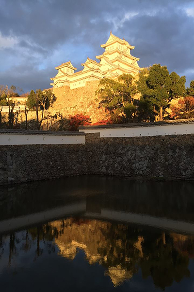 黃昏時分，金光照灑 (圖片來源／世界文化遺産 姫路城)