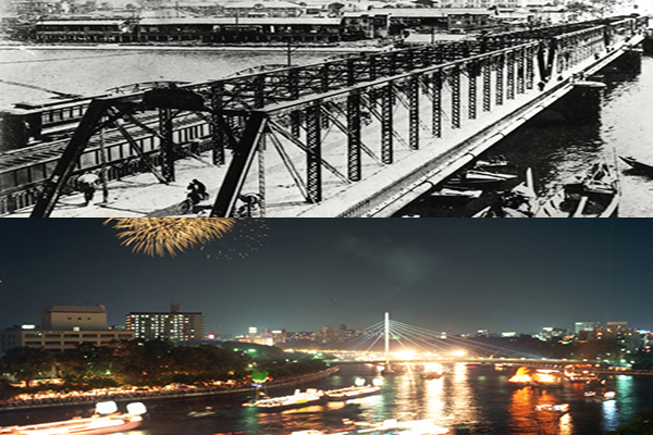 天神橋的過去與現在 (圖片來源／天神橋筋商店街)