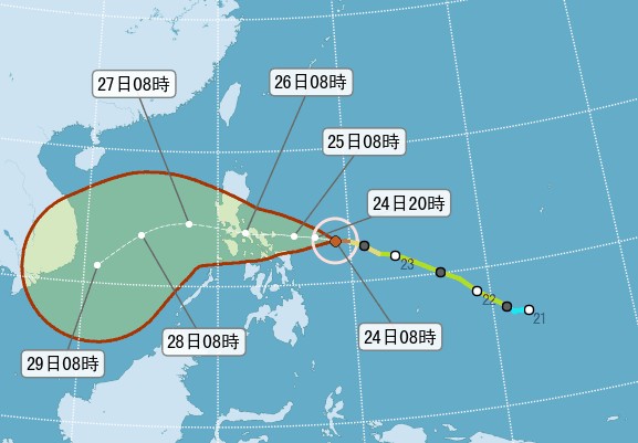 12月罕見颱風，走勢對台灣暫無影響。(圖片來源／中央氣象局)