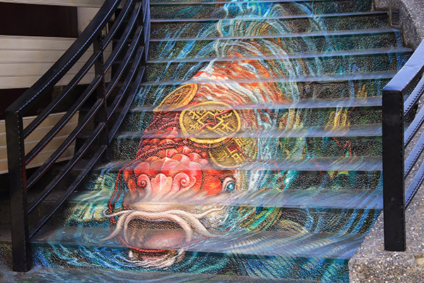 紫南宮的3D彩繪階梯為春節走春祭出新景點 (圖片提供／夾腳拖先生)