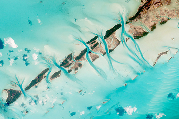 NASA空拍 - 巴哈馬潮汐通道(圖片來源／NASA)