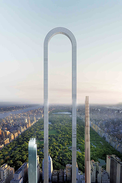 美國紐約也將要打造一座U型摩天大樓「The Big Bend」，落成後此大樓會是世界最長的建築 (圖片來源／Oiio Studio)