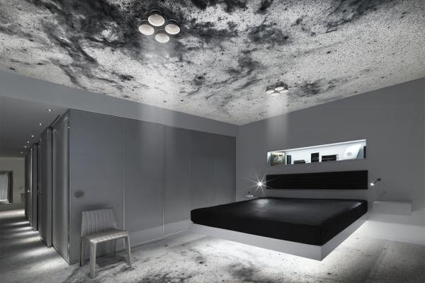 太空套房Space Suite的漂浮床 (圖片來源／Kameha Grand Zürich Hotel)