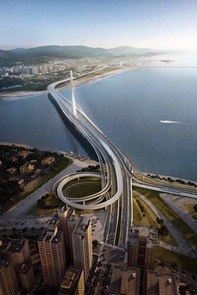 淡江大橋由傳奇女建築師札哈哈蒂設計操刀 (圖片來源／Zaha Hadid Architects、MIR)