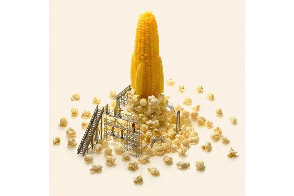 原來玉米也可以是火箭。(圖片來源/微型展)