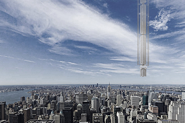 美國的雲朵建築事務所提出了一項大膽激進的設計，從太空垂降到地球的摩天大樓 (圖片來源／ANALEMMA TOWER - Clouds Architecture Office)