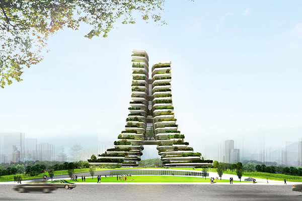 越南綠建築市政廳Green City Hall (圖片來源／Vo Trong Nghia Architects)