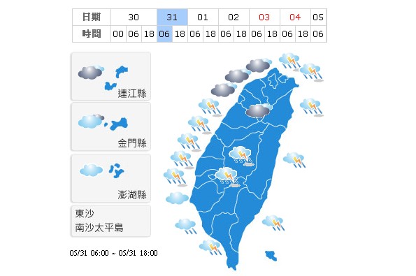 一週氣象！端午節全台多午後雷陣雨
