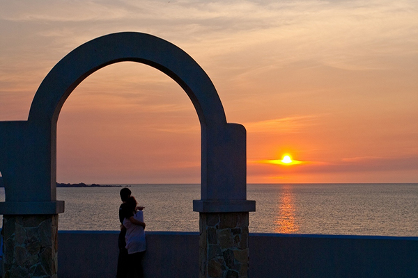 北海岸浪漫夕陽景色