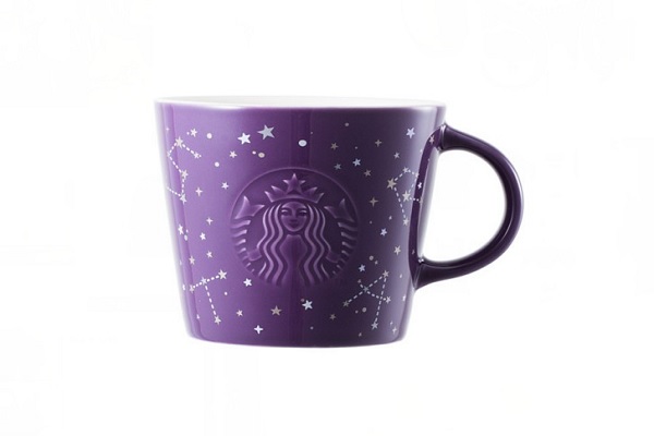 星星系列馬克杯，浮雕LOGO配上紫色更顯魅力(圖／Starbucks Korea)