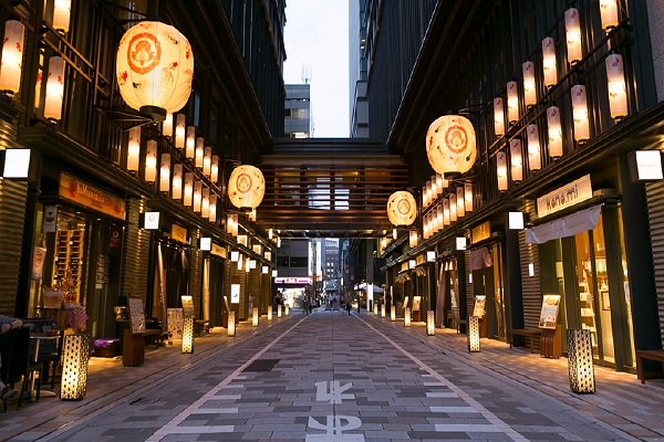 道路兩側有掛滿了精緻的「金魚大提燈」 (圖 / Art Aquarium)