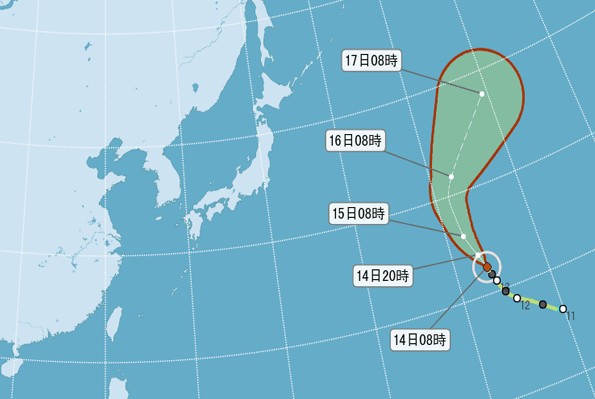 12號颱風榕樹對台灣無影響。(圖／中央氣象局)