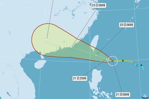 輕颱天鴿來勢洶洶  21日發布陸上警報