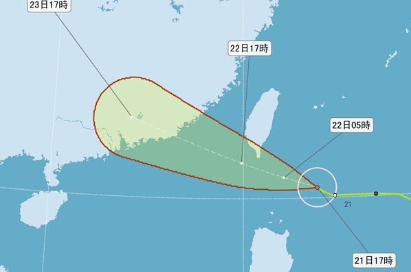 輕度颱風天鴿走勢。(圖／中央氣象局)