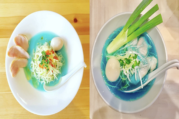 藍色湯頭拉麵實在太特殊，引起不少話題。(圖 / 拉麵 吉法師)