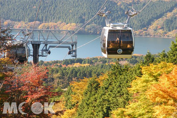 箱根空中纜車與紅葉。(圖/神奈川縣台灣推廣辦公室)
