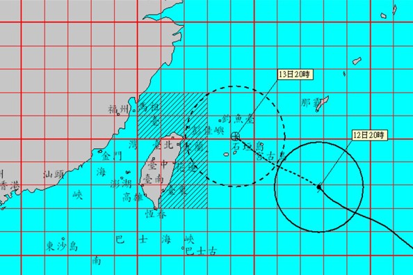 泰利颱風雖然不登陸，暴風圈仍會影響台灣。(圖/中央氣象局)