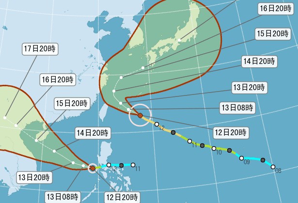 19號颱風杜蘇芮（Doksuri）12日晚間生成。(圖/中央氣象局)