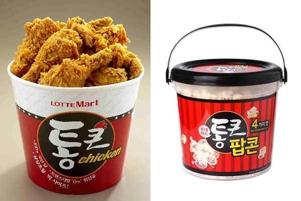 樂天超市的Tong-Keun炸雞和爆米花 (圖／LOTTE Mart)