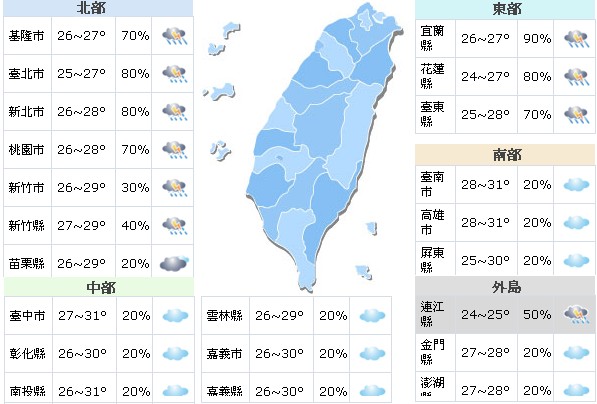 東北部多雨，要特別留意。(圖／中央氣象局)