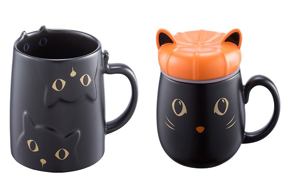 配合萬聖節風格推出可愛陶器黑貓馬克杯（圖／星巴克）