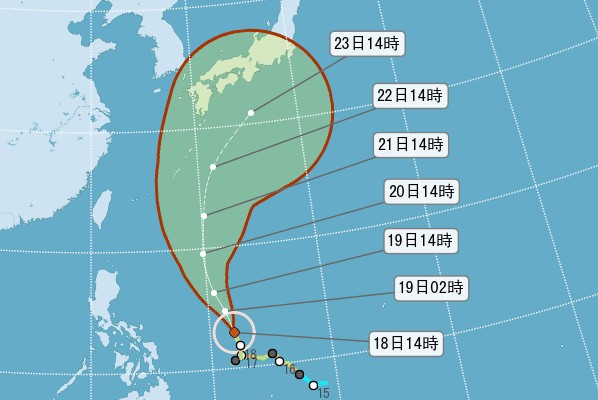 21號颱風蘭恩增強為中颱  赴日本旅遊要注意