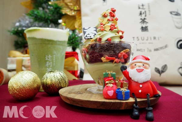 抹茶甜點化身精巧版聖誕樹，抹茶控不可錯過的可愛聖誕風甜點。(攝影／MOOK景點家張盈盈)