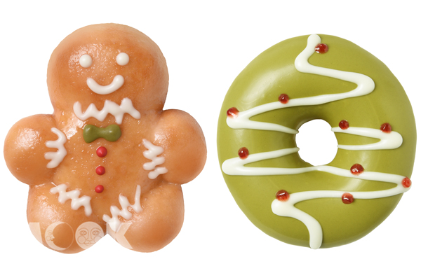 迷你薑餅人與希望耶誕樹。(圖/Krispy Kreme)