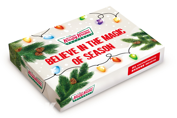 聖誕節限定款甜甜圈盒販。(圖/Krispy Kreme)