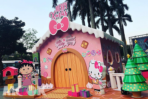 台中新光三越中港店「櫻桃小丸子x Hello Kitty耶誕夢幻樂園」 (圖片提供／yn45hank)