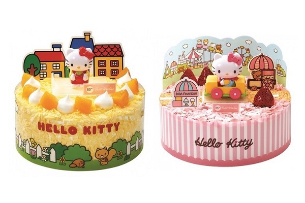 Hello Kitty繽紛款生日蛋糕，不僅外型可愛，蛋糕上的Hello Kitty公仔更是讓人搶蒐集（圖／85度C）