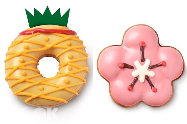 有象徵好運旺旺來以及配合冬天推出的臘月梅花造型甜甜圈外型也備受歡迎及喜愛（圖片提供／Krispy Kreme）