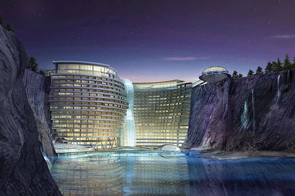 中國版杜拜新景點  巨坑打造世界海拔最低飯店