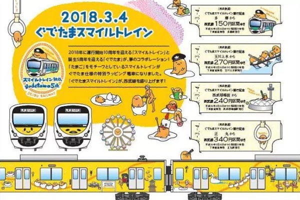 蛋黃哥Smile Train運行開始紀念車票（圖／西武グループ）
