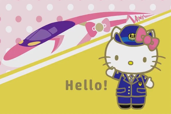 新幹線推出Hello Kitty主題彩繪列車，串聯西日本旅遊觀光。（圖／JR西日本，以下同）