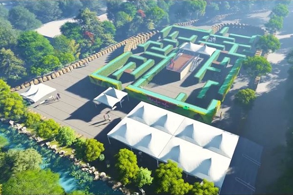 全國首座以植生牆建置的巨型「綠迷宮」