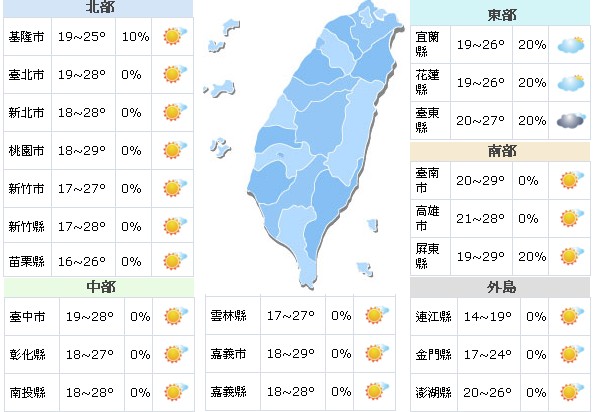 3月28日天氣概況。(圖／中央氣象局)