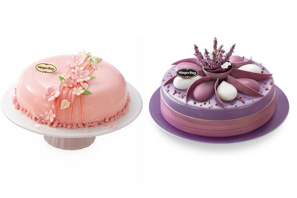 哈根達斯推出兩款「薰紫花影」和「粉櫻綻放」冰淇淋母親節蛋糕（圖／哈根達斯）