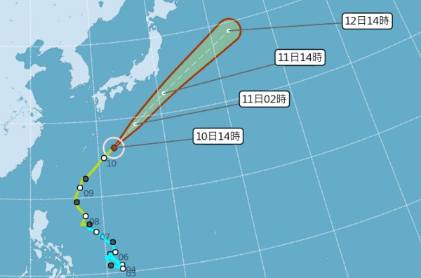 馬力斯颱風動態。(圖／中央氣象局)