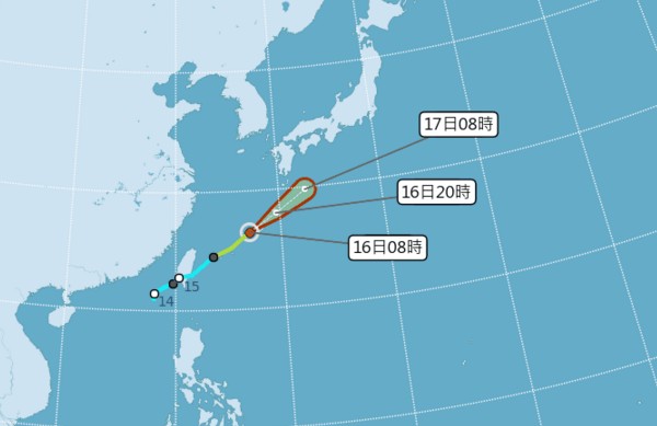 颱風凱米北上日本   留意各地陣雨與局部地區大雨
  