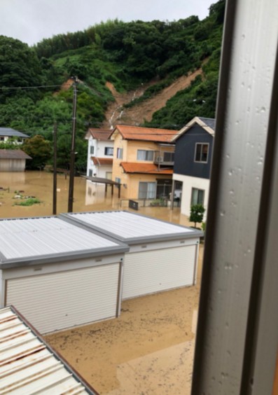 西日本大雨成災，淹水狀況嚴重。(圖／n.magu)