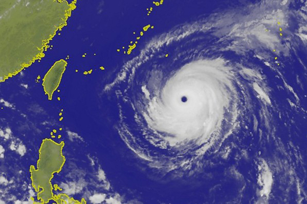 紅外線衛星雲圖中瑪莉亞的颱風眼又大又清楚。(圖／中央氣象局)