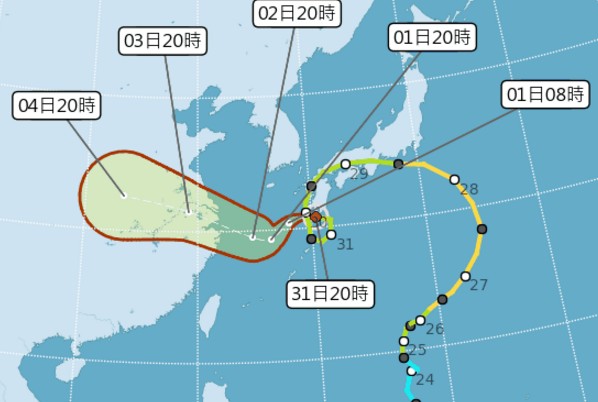 雲雀颱風路線詭異　侵襲日本後上海也須留意