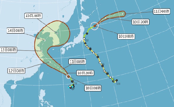 珊珊魔羯前後影響日韓　   颱風外圍環流影響多午後陣雨