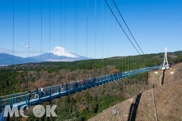 「箱根西麓三島大吊橋（三島Sky-Walk）」為日本第一長的步行者專用吊橋，旅客從吊橋就可遠眺富士山景致。