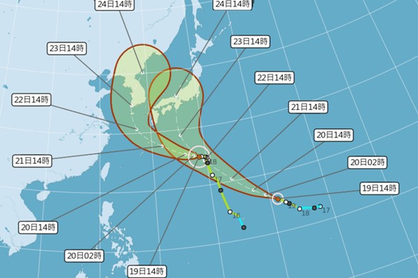 第20號颱風西馬隆生成  雙颱撲日韓全台多雨