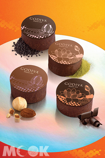 中秋節巧克力禮盒，以四種創口味打造創新的月餅賞味體驗。（圖／GODIVA）